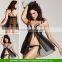 Sexy Woman bra bedroom lingerie underwear Lace WhiteBlack Mini Dress + G-String