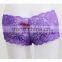 Purple Sexy Full Lace Transparent Woman Panties With Star Metal Decorated