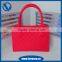 2015 Spliced colors silicone rubber hand bag/ fashionable silicon handbag