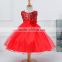 China manufacture first Choice fiesta dresses prom 2016 fancy red applique Lace Flower Girl skirt Sequined Beaded wedding dress