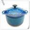 Chinese blue enamel round cast iron stew casserole pots