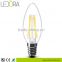 UL listed All glass Dimmable 2w 4w 6w filament led bulb e12