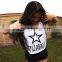 10pcs selling New Latest factory wholesale pentagram color white crop top for ladies fashion wear