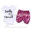 2016 baby girls mermaid romper with capri set,baby toddler clothing