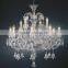 6 light clear glass arm chandelier