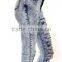 Washed Destroyed Skinny Jeans High Waist Rise Denim Women Ripped