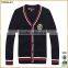 Custom high quality school uniform, cheap custom made primary school cardigan with patch l