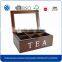 Factory supplier wooden tea set packaging storage box with dividers