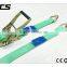 Heavy duty ratchet tie down with double J hooks