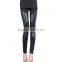 Women's Stitching Stretchy Faux Leather Black Pant Leggings