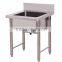 Square single bowl industrial hotel commercial kitchen sink cabinet with stainless steel in restaurant
