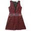 2016 hot sale new design fashion red woven sleeveless one-piece dress women dresses