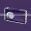 Nice small crystal table clock with customized company logo for souvenir