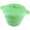 Promotional large round shaped folding silicone food storage container with lid