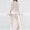 OEM Service Open Body Sexy Photo Mesh Burn Out Maxi Beach Kaftan