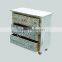 INDIAN WOOD WHITE FINISH CARVED DRAWER CHEST