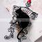 2015 Hot sale cute black custom shaped metal leaf bookmark with tassels