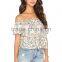 chinese wholesale Sexy short sleeves floral printed ladies shirt