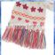 beads embellished knit scarf styles,fashion jacquard scarf,Fashion Tassel Scarf Wholesale