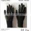 10 gauges nylon knitted working glove with black nitrile coated