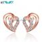 Love Heart Shape AAA Cubic Zircon Silver Stud Earrings Small Jewelry