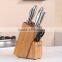 7 pcs stainless steel hollow handle kitchen knife set with bamboo block