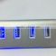 Unibody High Speed Aluminum Casing 480MBPS 4 Port USB 2.0 Hub with Blue LEDs indicator lights