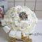 The best Brooch Bouque satin rose wedding flower crystal bouquet jewelry