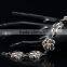 China wholesale raw brass flower shape white gold plated bracelet inlaid multicolor CZ stone