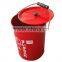 Fireproofing tool painted metal bucket with lid