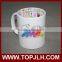 Promotional plain white double wall Pure white ceramic mug with handle