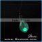 Newest design bulb glowing pendant necklace , glass jewelry glow in the dark