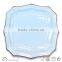 embossed square shape stoneware dinnerware plate