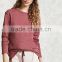 Custom Hoodies & Sweatshirts, Mint Long Sleeve Round Neck High-Low Fleece Sweatshirt Woolen Sweater Designs For Ladies