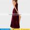 New sexy fashion burgundy spaghetti strap backless wrap maxi long party velvet prom dresses 2016