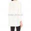 Wholesale Women Front-Exposed Zip V-neck Long Sleeves Textured Stepped Hem Crepe Blouse(DQE0151T)