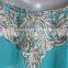 AQUA BLUE EMBROIDERED georgette CAFTAN kaftan tunic poncho Zip cover up