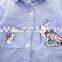 S33434W Girls Blouse Cotton Lace Cartoon embroidered Girl Blouse