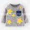S33415W Boys T-shirt Long Sleeve 100% Cotton Stars Printed t-shirts