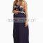 New Style Navy Blue Floral Overlay Maternity Clothes Maxi Dress Wholesale