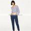 2017 Guangdong Spring Ladies Navy Chinos Designer Pants With Belt