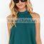 New summer high quality sleeveless plain style fashion blouses from garment factories in china