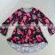 top cute children boutique dress for fall little gril cartoon stripe polka dot dress