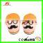 Hot sale cute uncle face cartoon slippers plush women winter shoes wearing glasses