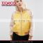 Women Baseball Collar Long Sleeve Metallic Trim Yellow Casual Jacket