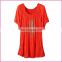 casual big size front beaded blouse short sleeves pleated women long blouse