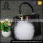The all-match four seasons 100% fox fur pom pom key chain