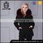 Real raccoon fur hooded parka with detachable lining and black shell