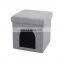 RTS Modern Multifunctional Fabric Faux Linen Folding Storage Pet House Home Furniture Dog Bed