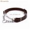 Adjustable Training Martingale Leather Dog Choke Collar With Stainless Steel Choke Chain